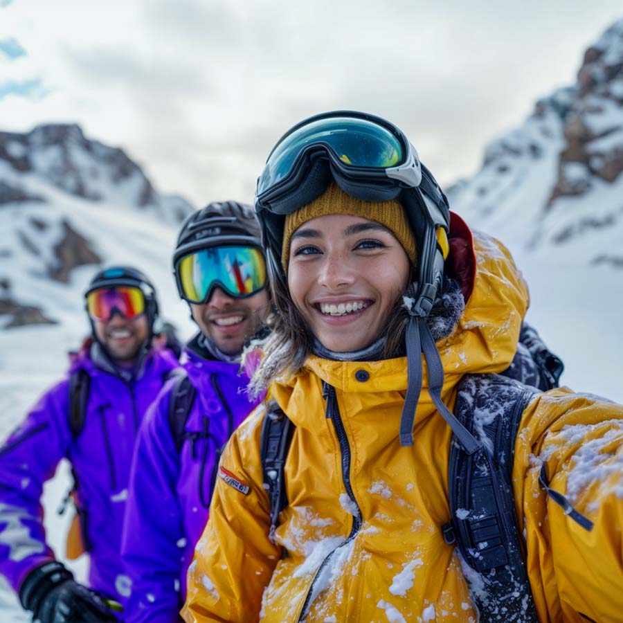Amigos en la nieve
