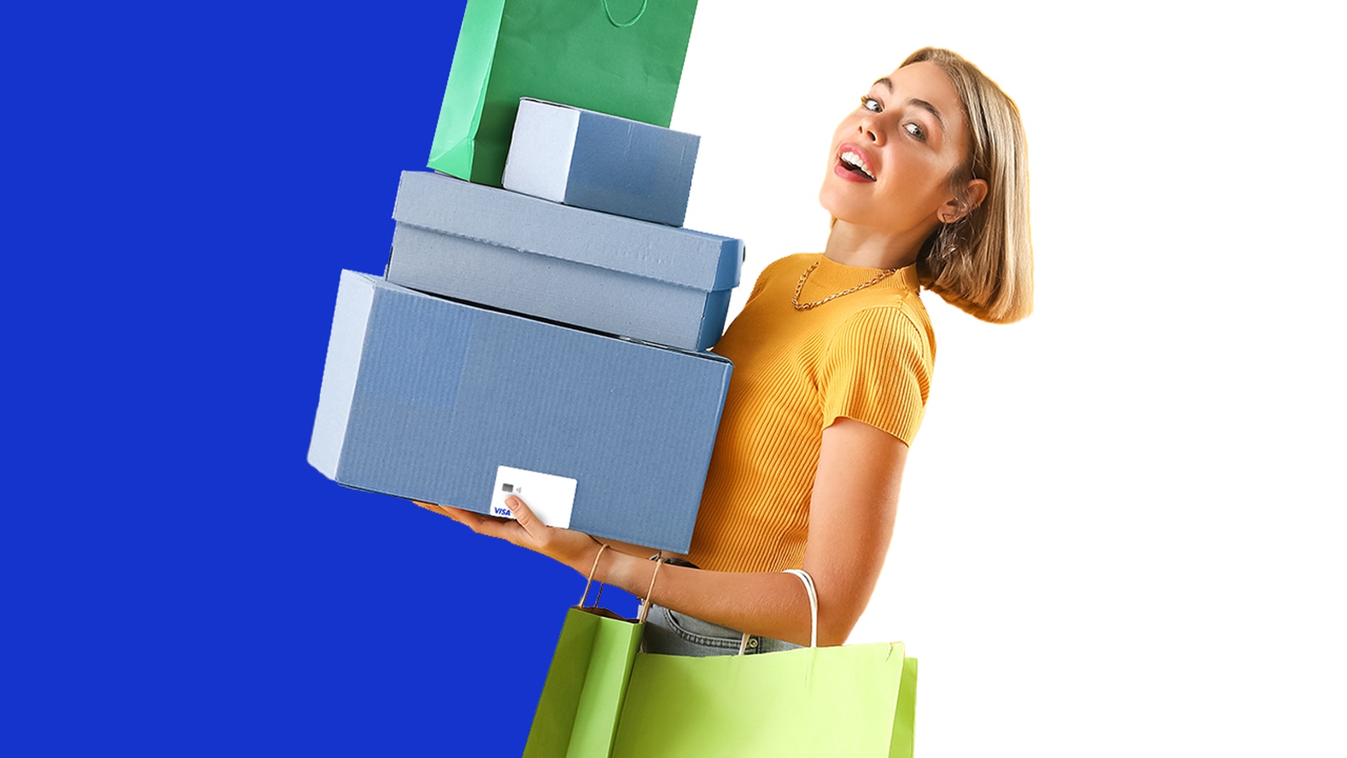 girls with shopping boxes