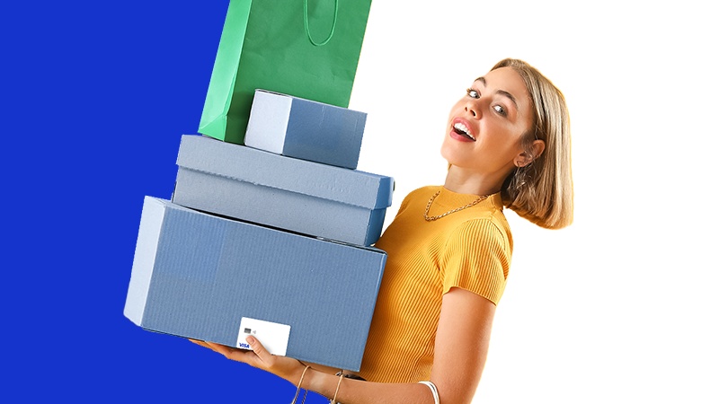 girls with shopping boxes