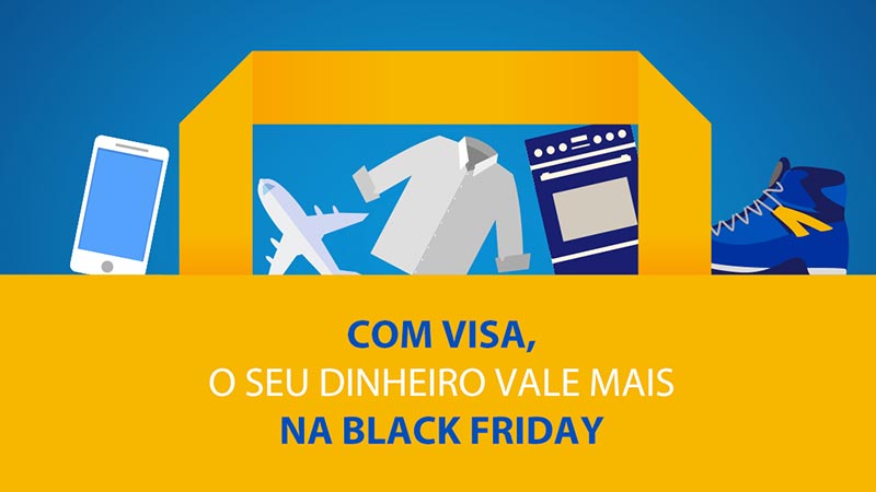 Ícones de produtos em uma sacola, representando as compras na Black Friday