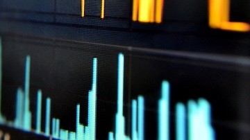 Closeup of part of a bar graph on a computer screen.