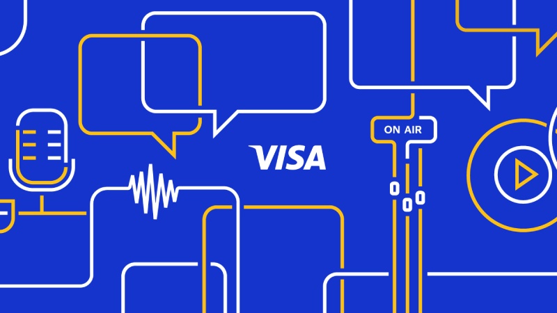 Visa logo. Visa on air
