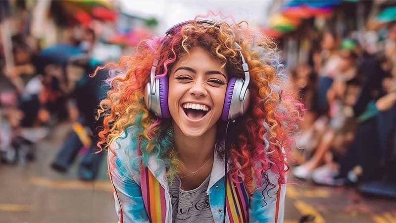 girl listening to music