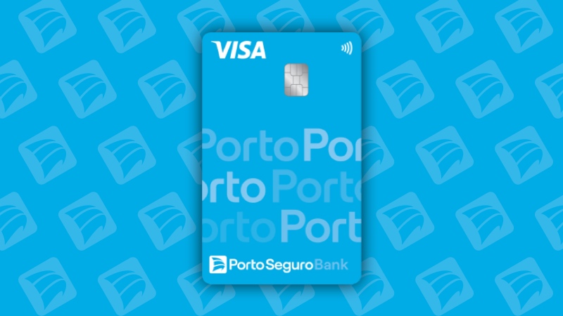 Imagem exibe cartão Porto Seguro Visa.