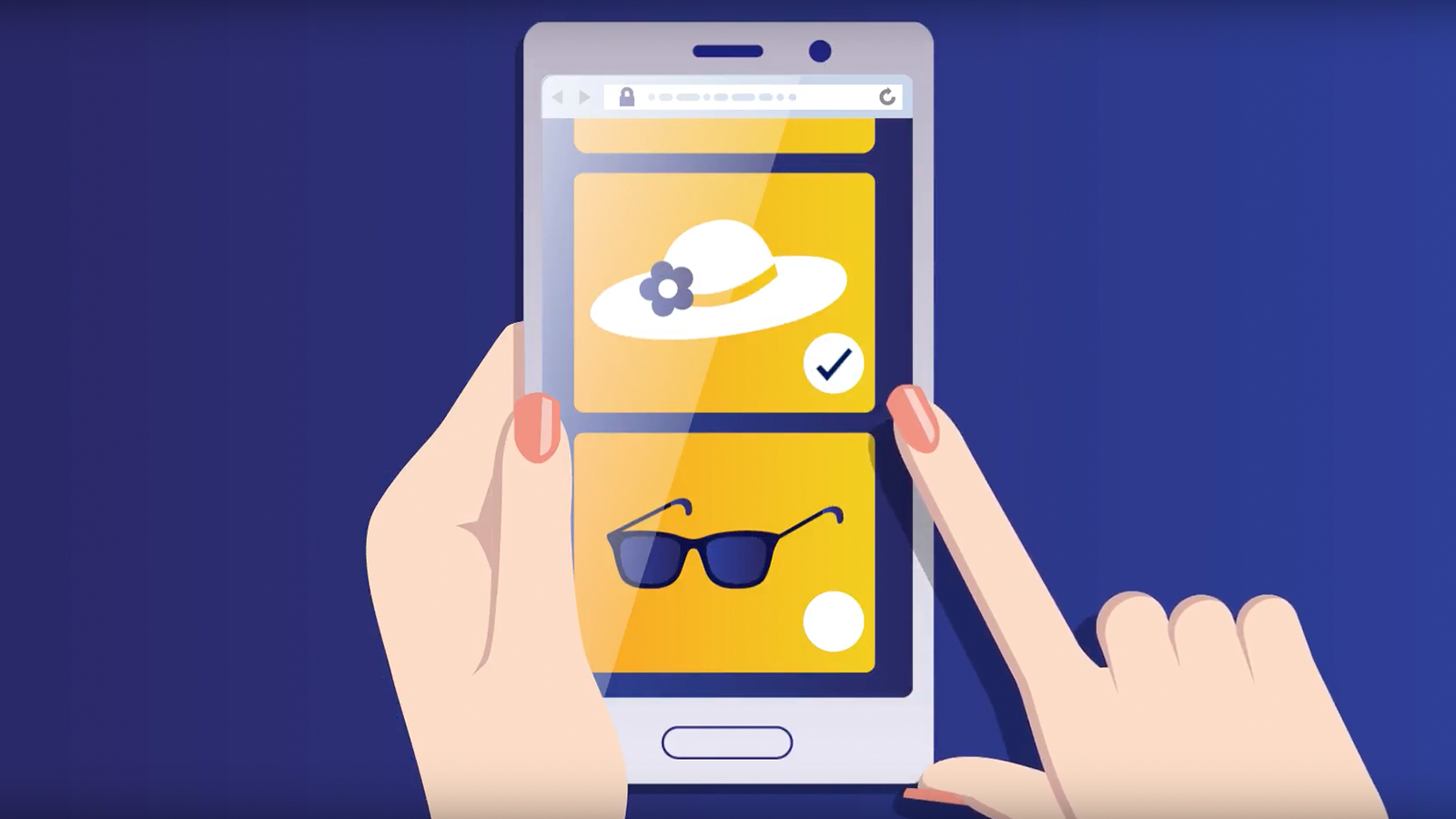 Ilustração de compras no smartphone
