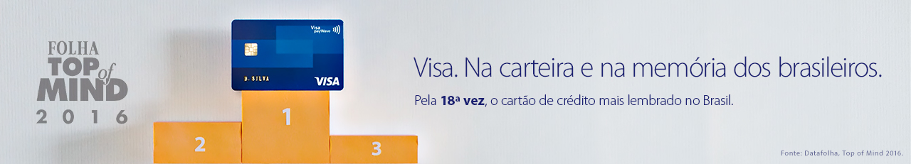 Visa recebe Prêmio Top of Mind 2016, publicado pela Folha.
