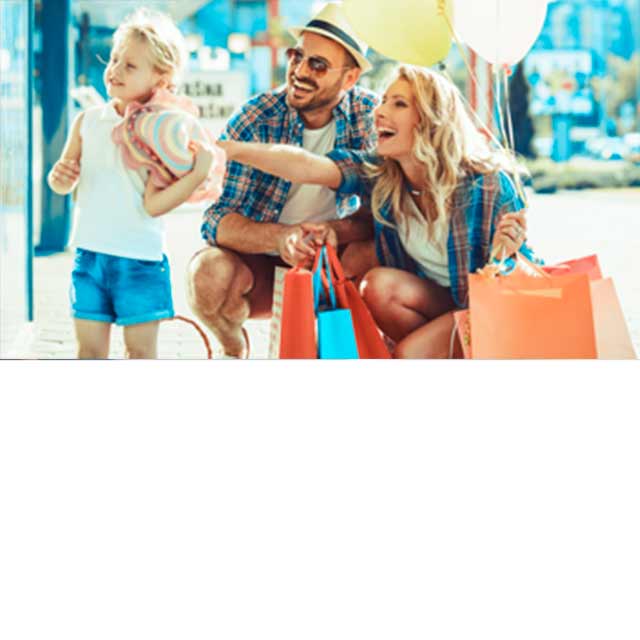 Família se divertindo em parque 