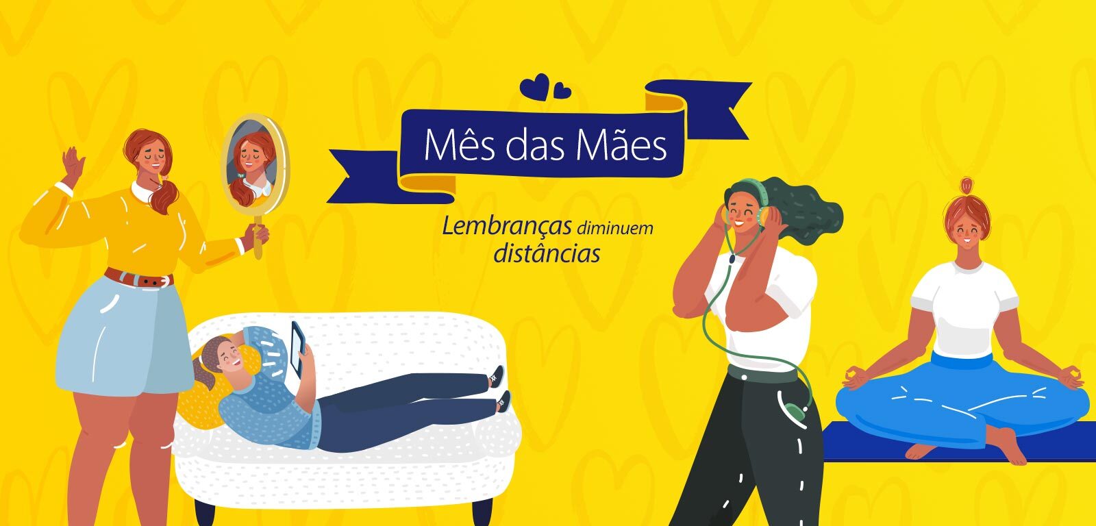 Campanha Mês das Mães Visa 2020 Um conjunto de mães realizando atividades diversas