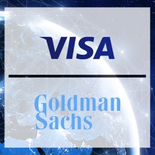 Logo da Visa e da Goldman Sachs