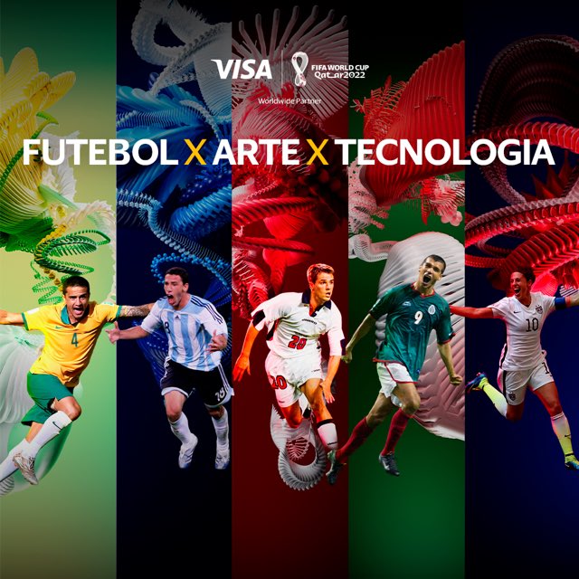 Imagem exibe jogadores de futebol de diversas nacionalidades.